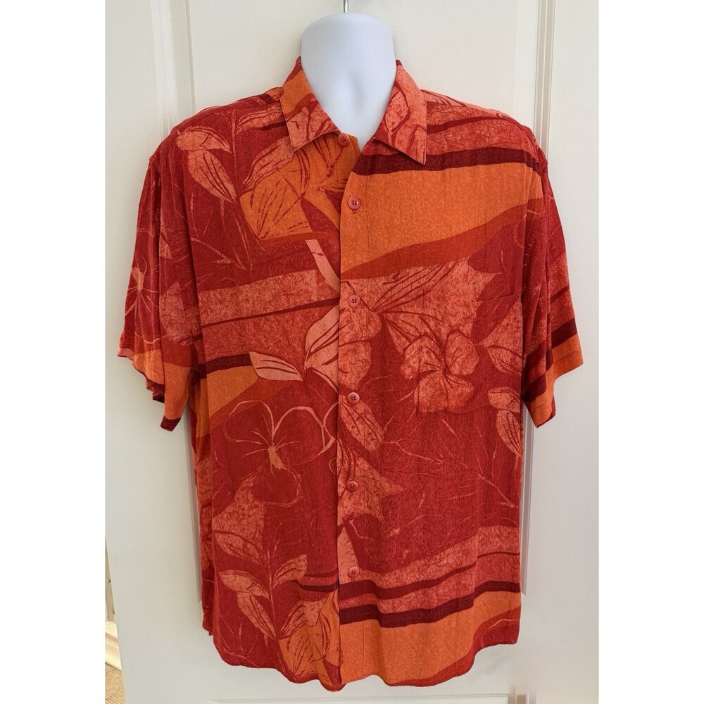 Jams World Vintage Men’s Hawaiian Aloha SS Shirt, Large, “Spice Flower”, GUC